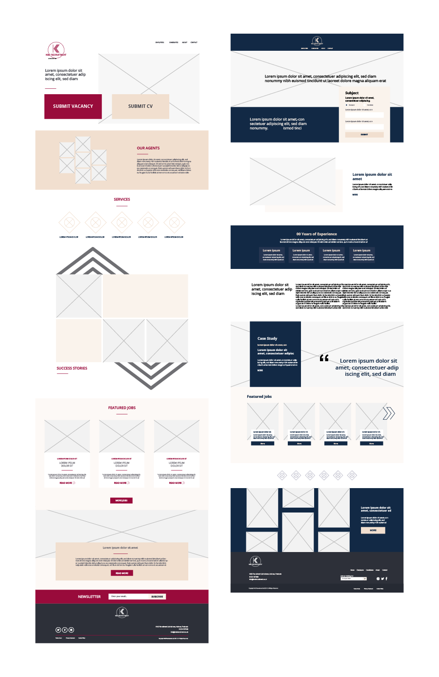 Hi-fi Wireframes: Soft & Luxury